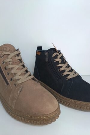 BOTIN PARA MUJER EN PIEL NOBUCK CON CREMALLERA DOBLE