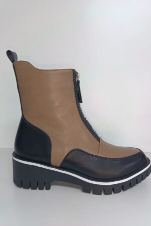 BOTA MUJER COMBINADA NEGRO Y CAMEL AZAREY