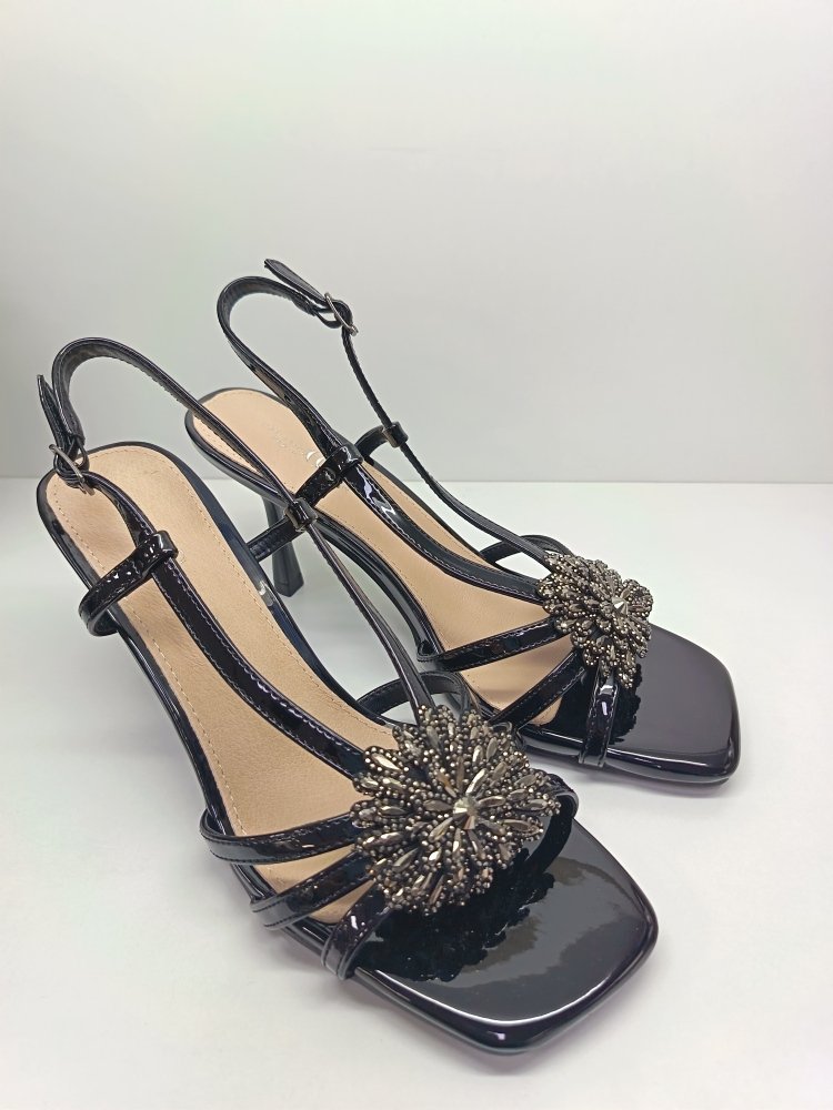 SANDALIA MUJER ELEGANTE CHAROL NEGRO - Image 4