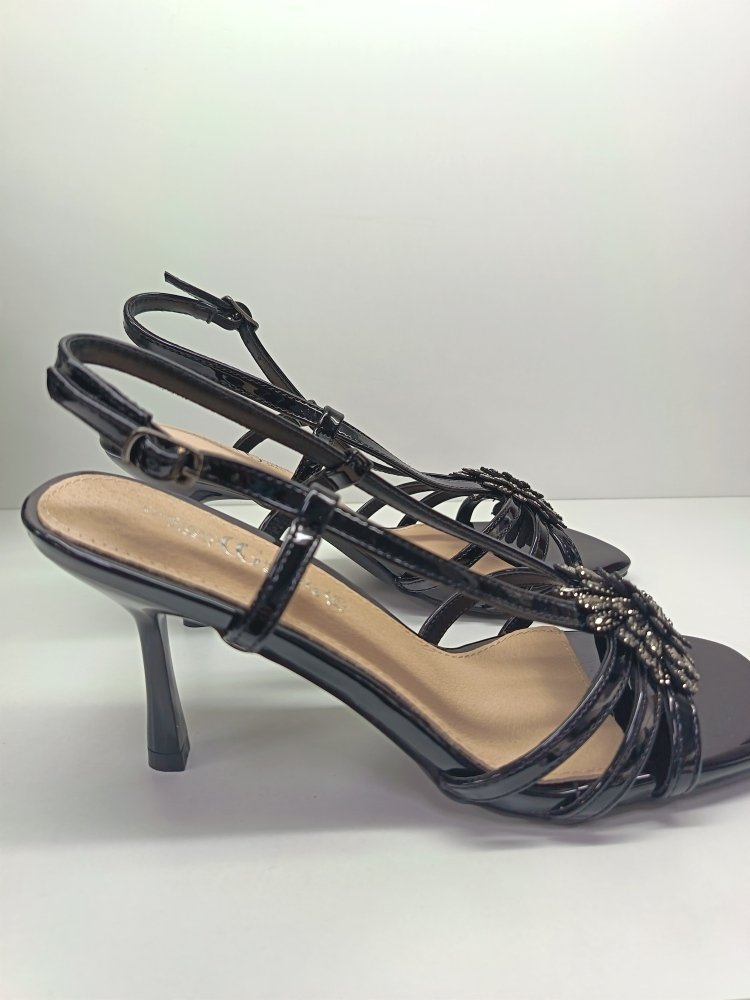 SANDALIA MUJER ELEGANTE CHAROL NEGRO - Image 3