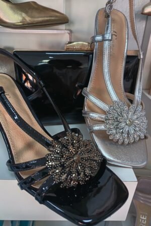 SANDALIA MUJER ELEGANTE CHAROL NEGRO