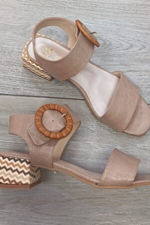 SANDALIA DE MUJER CON TACON FORRADO